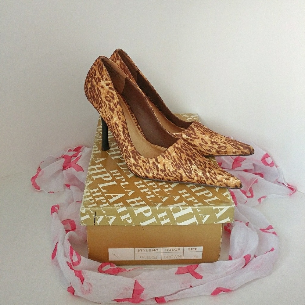 Leopard Print Pump, Women's Brown Heels